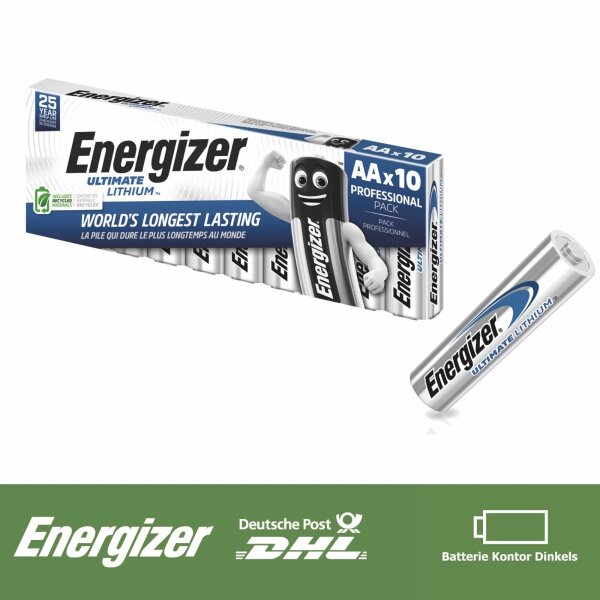 ENERGIZER® Ultimate AA Mignon Lithium FR6 L91 1,5V im 10er Karton / Folie