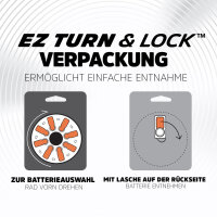 ENERGIZER® Hörgerätebatterie Zinc-Air Turn & Lock (10) gelb  8 Stück