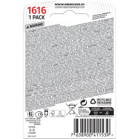 ENERGIZER® CR1616 Lithium Batteries 3V 1er Blister