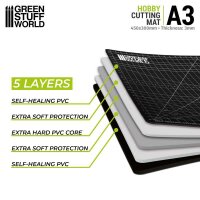 GreenstuffWorld SCHWARZE Schneidmatte A3 Bastelunterlage