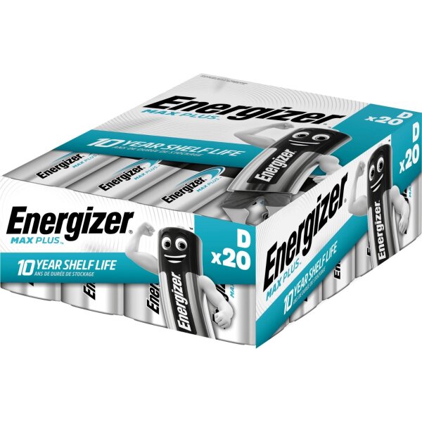 ENERGIZER® Max Plus Alkaline Batterie D-Mono MN1300 LR20 20er Tray